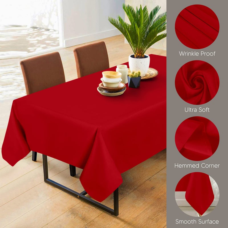 Utopia Kitchen Rectangle Table Cloth 2 Pack(60x102 Inches, Red), Tablecloth Machine Washable, Polyester Table Cover for Dining, Buffet Parties, Picnics, Events, Weddings and Restaurants - Image 3